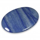 Kvarts, blå flat lommestein 40 mm AAA+ kvalitet thumbnail