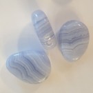 Agat, blonde (Blue Lace) anheng med sidehull AAA-kvalitet thumbnail