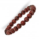 Armbånd med 8 mm Sesam stone, rød AAA-kvalitet thumbnail