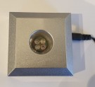 Utstillingsbase firkantet med speil og flerfarget lys strøm+batteri thumbnail