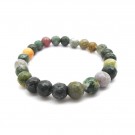 Armbånd med 8 mm Agat, mose fasett AAA-kvalitet, 19 cm thumbnail