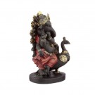 Ganesh with Pipe and Peacock 20 cm thumbnail