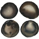 Agat brikke, svart (Farget) 4 stk i sett, 10 cm AAA-kvalitet thumbnail