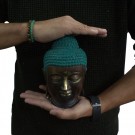 Buddha hode i messing 18 cm thumbnail