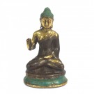 Buddha sittende med hånd opp medium i messing 10 cm thumbnail