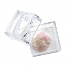 Rosenkvarts krystall cluster i forstørrelsesboks thumbnail