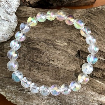 Armbånd med 8 mm Angel Aura kvarts AAA-kvalitet