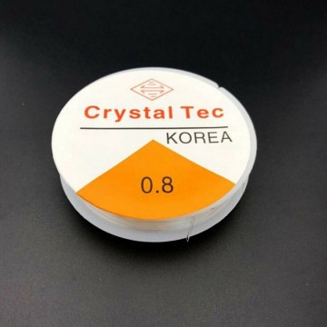 Elastisk silicon klar strikk, 0,8 mm, 8 meter