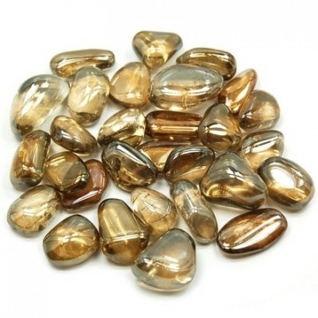 Champagne Aura Kvarts Tromlet Medium AAA-kvalitet