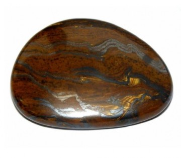 Tigerjern flat lommestein 40 mm