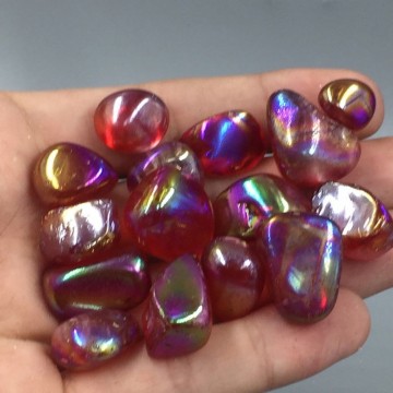 Ruby Aura Kvarts Tromlet Medium AAA-kvalitet