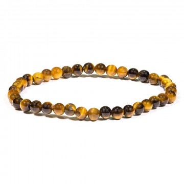 Armbånd for barn med 4 mm Tigerøye, gyllen AAA-kvalitet, 14 cm