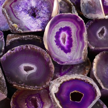 Agat, lilla (Farget) geode Små 2-4 cm AA-kvalitet