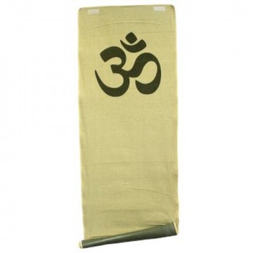 Yoga matte økologisk Jute med Om symbol, grå