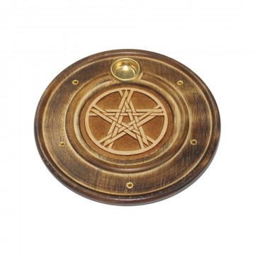 Røkelsesholder for cones og pinner pentagram motiv 10 cm