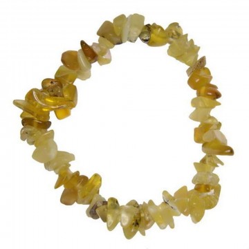 Chips armbånd med strikk, Opal, gul AAA-kvalitet, 19 cm