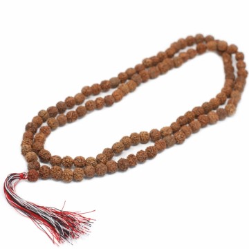 Mala bønnekjede med 108 natur Rudraksha-perler