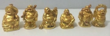 Lucky Buddha, sett med 6 forskjellige 2,5 cm