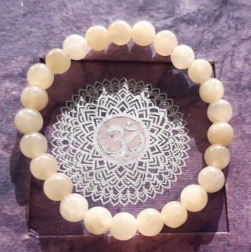Armbånd med 8 mm Gul Jade AAA-kvalitet, 19 cm