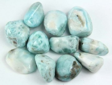 Larimar (Atlantis stein) Tromlet Medium AAA-kvalitet
