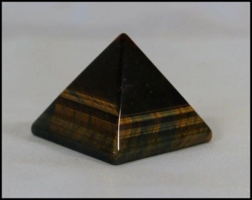 Tigerøye, blå (Falkøye) pyramide 3,5x3,5 cm