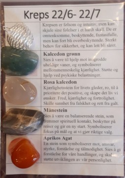 Krepsen, 4 krystaller og smykkebur