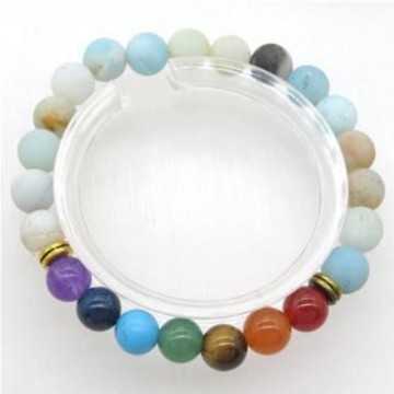Armbånd chakra med 8 mm Amazonitt AA-kvalitet, 19 cm