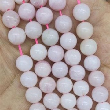 Opal, rosa (Fargeforbedret) med hull, 6 mm, runde (30 stk)