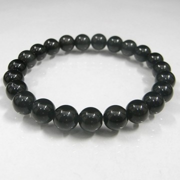 Armbånd med 8 mm Obsidian, regnbue  AAA-kvalitet, 19 cm