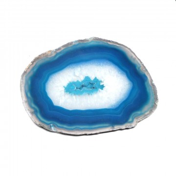 Agat slabs, blå (Farget) 8 cm og 2 cm tykk