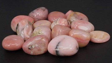 Opal, rosa Tromlet Medium AAA-kvalitet