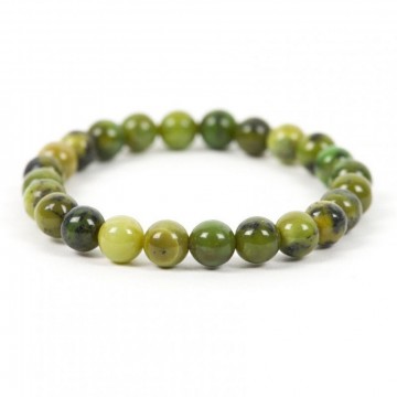 Armbånd med 8 mm Krysopras, lemon AAA-kvalitet, 19 cm