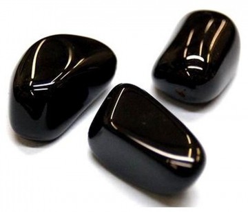 Onyx, svart fra Brasil Tromlet Medium AAA+ kvalitet (Extra Grade) 500 gram
