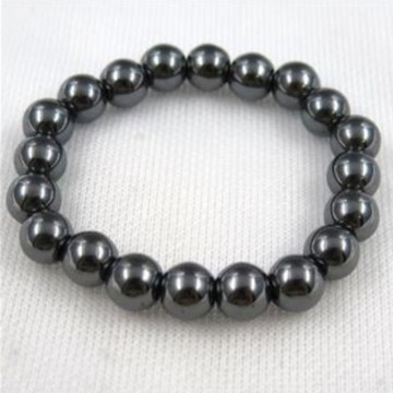 Armbånd med 10 mm Hematitt AAA-kvalitet, 19 cm
