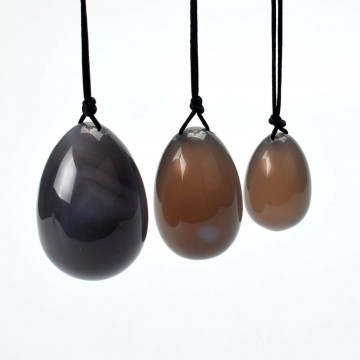 Yoni egg sett med 3 stk, Agat