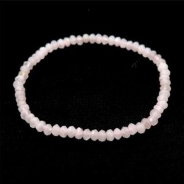 Armbånd med 4 mm Rosenkvarts cut rondell AAA-kvalitet, 16 cm