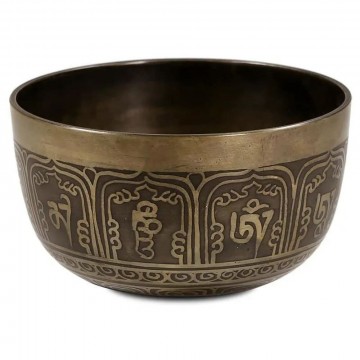 Om Mani Pad Me Hum syngebolle håndlaget fra Nepal 17 cm