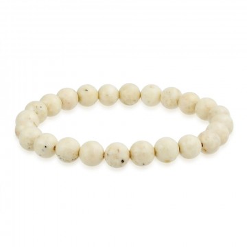 Armbånd med 8 mm Jaspis, riverstone stener AAA-kvalitet, 19 cm