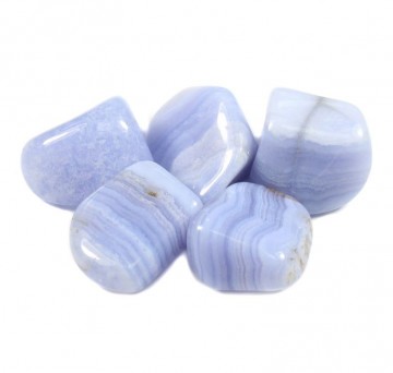 Agat, blonde (Blue Lace) Tromlet Stor AAA+ kvalitet