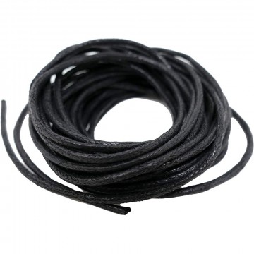 Vokset tråd, 1,0 mm, 1 meter, svart