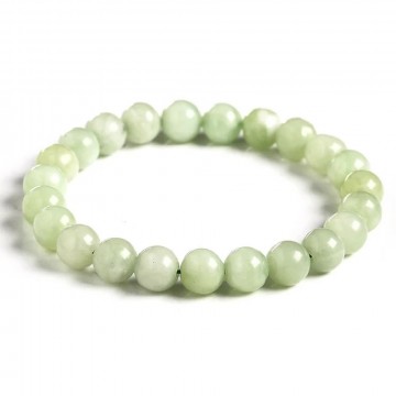 Armbånd med 8 mm Jade, new AAA-kvalitet, 19 cm