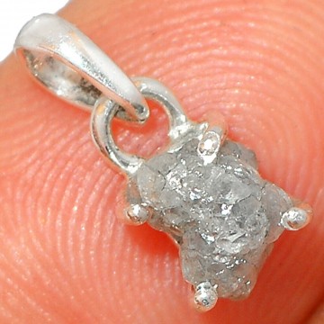 Diamant rå i 925S sølv med sølvkjede