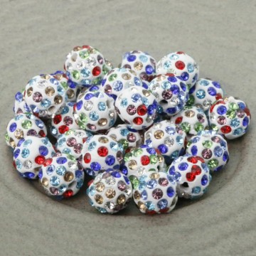 Spacer Rhinstone, Flerfarget, 8 mm, 20 stk