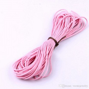 Vokset tråd, 1,0 mm, 1 meter, rosa