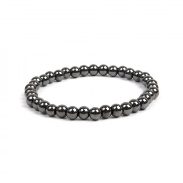 Armbånd med 6 mm Hematitt AAA-kvalitet