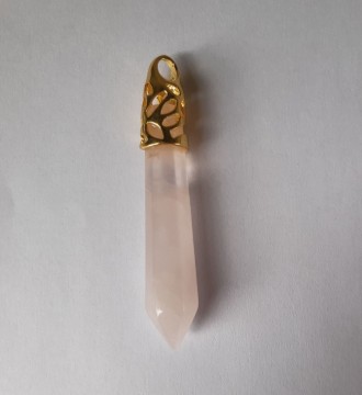 Hexagonal Reiki Chakra Point, Rosenkvarts gull