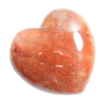 Agat, flamme hjerte 30 mm