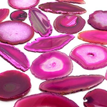 Agat skiver, rosa (Farget) 8-14 cm AAA-kvalitet