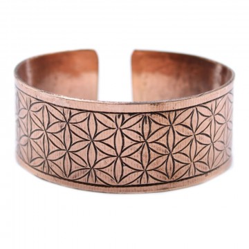 Tibetan Mantra armbånd kobber - Flower of Life