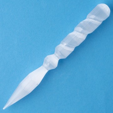 Selenitt, hvit Dagger Wand, 15 cm, AAA-kvalitet